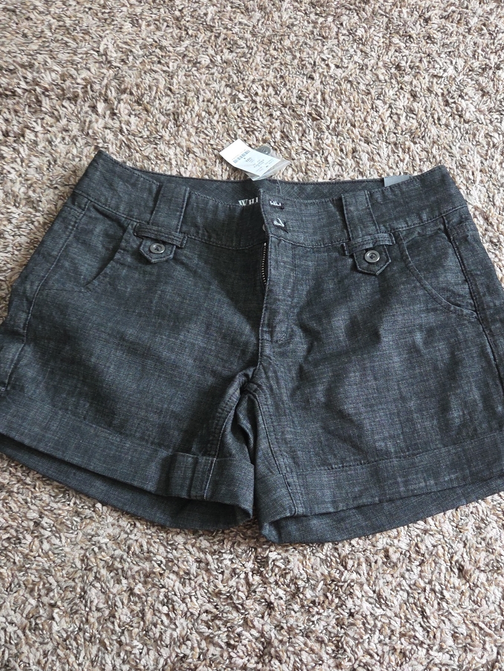 White House Black Market Dark Charcoal Cuffed Bermuda Shorts